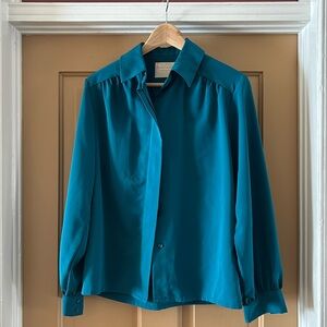 Vintage teal Pendleton blouse